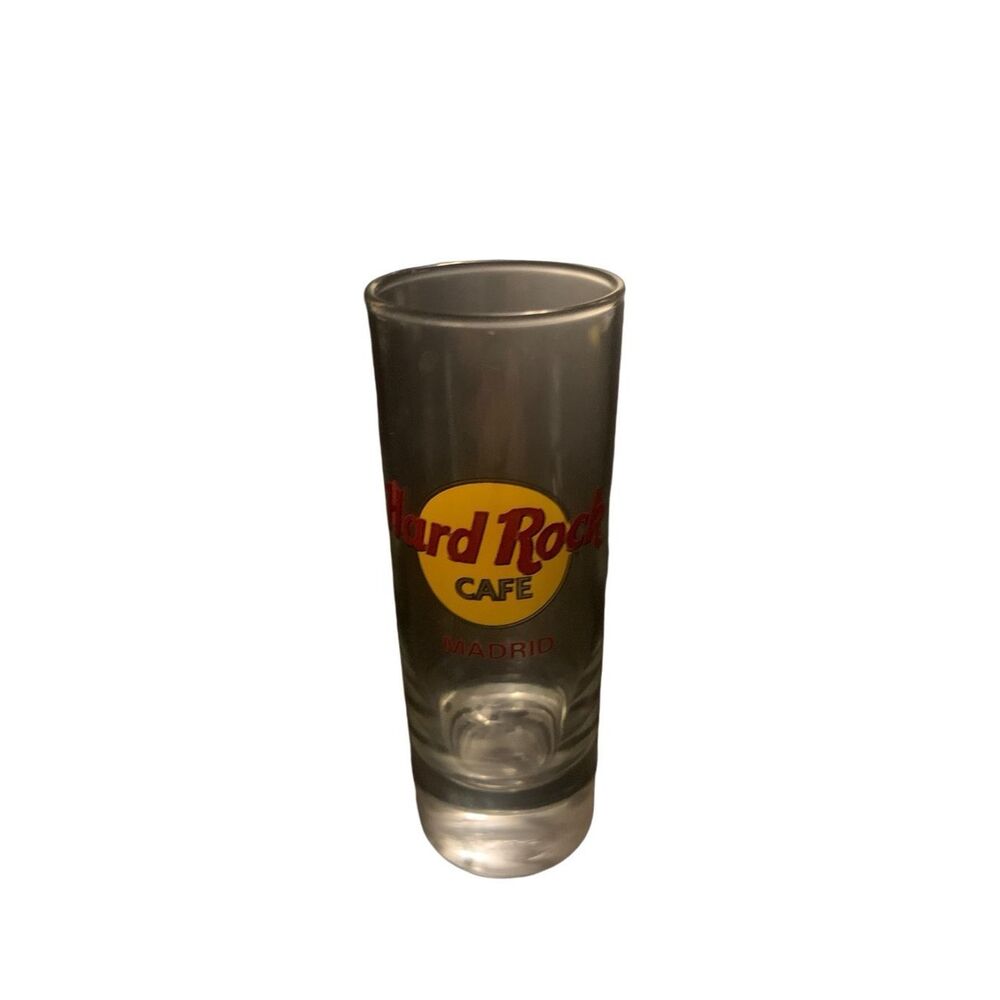 Pre Owned Hard Rock Cafe Madrid Red Letter Cordial Shot Glass Shotglass